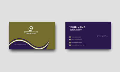 Modern presentation card with company logo. Vector business card template. Visiting card for business and personal use. Vector illustration design.Business Card Mockup Clean Design Business Card Layou