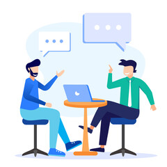 Illustration vector graphic cartoon character of business consulting