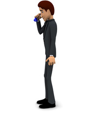 Obraz premium 3d man having telephonic conversation concept