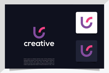 Modern abstract letter US, luxury logo design. Minimal US, initial based icon vector - obrazy, fototapety, plakaty