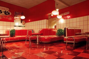 American style diner interior 