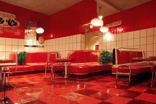 American style diner interior 