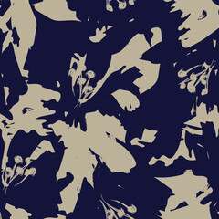 Floral Brush strokes Seamless Pattern Design