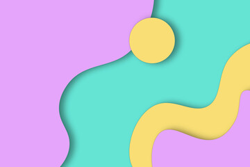 pastel colours background with geometric shapes and free space