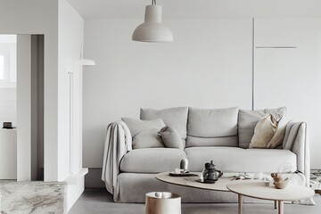 Cozy scandinavian nordic stlye apartment interior 