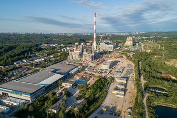 Combined heat and power plant in Vilnius. Cogeneration Power Plant Construction Area in Vilnius, Lithuania