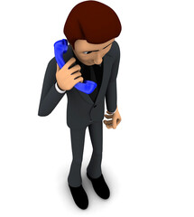 3d man having telephonic conversation concept