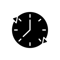 Time period black glyph icon. Validity and expiration. Estimating duration. Evaluating task length. Project timeline. Silhouette symbol on white space. Solid pictogram. Vector isolated illustration