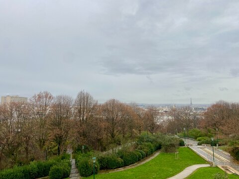view of Paris from the park of Belleville