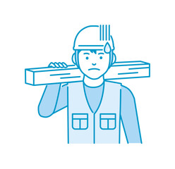 Young asian carpenter vector illustration | puzzled, confused