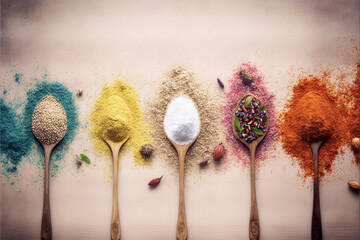 Vibrant Herbs and Spices for Cooking on Light Background