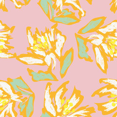 Floral Brush strokes Seamless Pattern Design