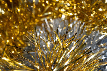 gold and silver christmas tinsel