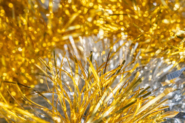 gold and silver christmas tinsel