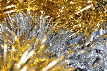 gold and silver christmas tinsel