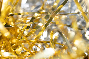 gold and silver christmas tinsel