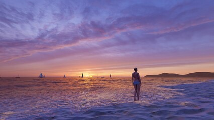 person standing with beautiful ocean view