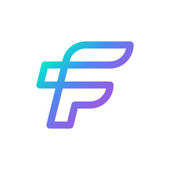 F letter one line vivid colors logo. Font style, vector design elements for your corporate identity.