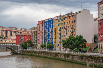 Cityscapes and buildings in Bilbao, Basque Country of Spain