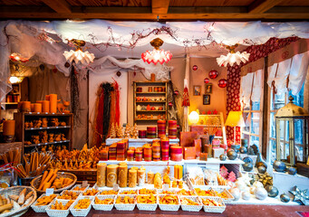 Colmar, France - Christmas Market winter traditional decorations