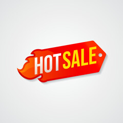 Hot sale label vector banner, discount sign symbol tag design element for media promotion