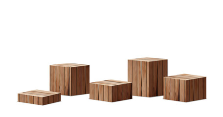 Wooden podium product display platforms presentation mock up show cosmetic stage design