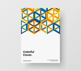 Creative handbill design vector layout. Isolated geometric tiles poster concept.
