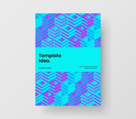 Unique brochure A4 design vector template. Premium geometric pattern postcard illustration.