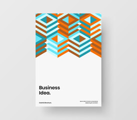 Abstract geometric shapes company cover template. Colorful pamphlet A4 design vector layout.