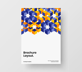 Simple flyer vector design illustration. Modern geometric hexagons journal cover layout.
