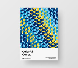 Fresh booklet design vector illustration. Minimalistic mosaic tiles poster concept.