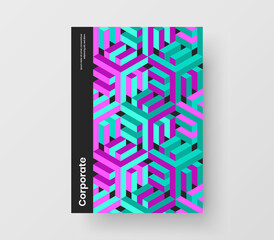 Clean geometric pattern postcard concept. Premium placard vector design template.