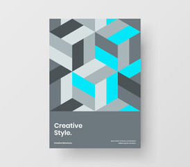 Vivid handbill A4 vector design illustration. Minimalistic geometric shapes leaflet template.