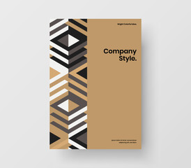 Colorful corporate identity A4 vector design concept. Amazing geometric tiles journal cover layout.