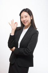 Portrait of successful business asian over white background