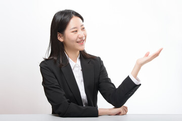 Portrait of successful business asian over white background