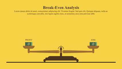 Infographic template of break-even analysis.