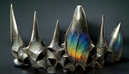 Shiny metalic spikes with rainbow colours vector desing illustration