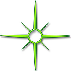 Green Neon Sign Star Shaped Light