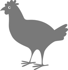 Simple hen for logo, emblems