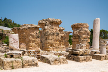 The Baths of Antoninus or Baths of Carthage in Tunis, Tunisia. These are the vastest set of Roman Thermae built on the African continent and one of three largest built in the Roman Empire.