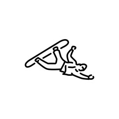 Fototapeta premium Skier color line icon. Skiing in winter Alps.
