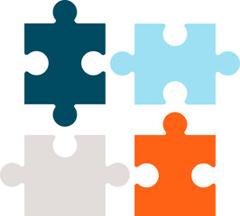 Puzzle vector icons on isolated white background.