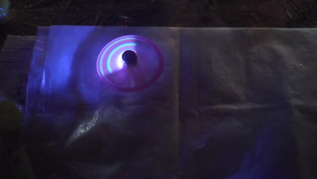 fidget spinner at night mood closeup view led