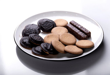 close-up of delicious cookies on a plate