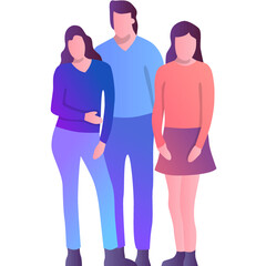 Friends together vector young people group icon
