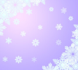 Winter Snowflakes Frame Illustration On Purple Background