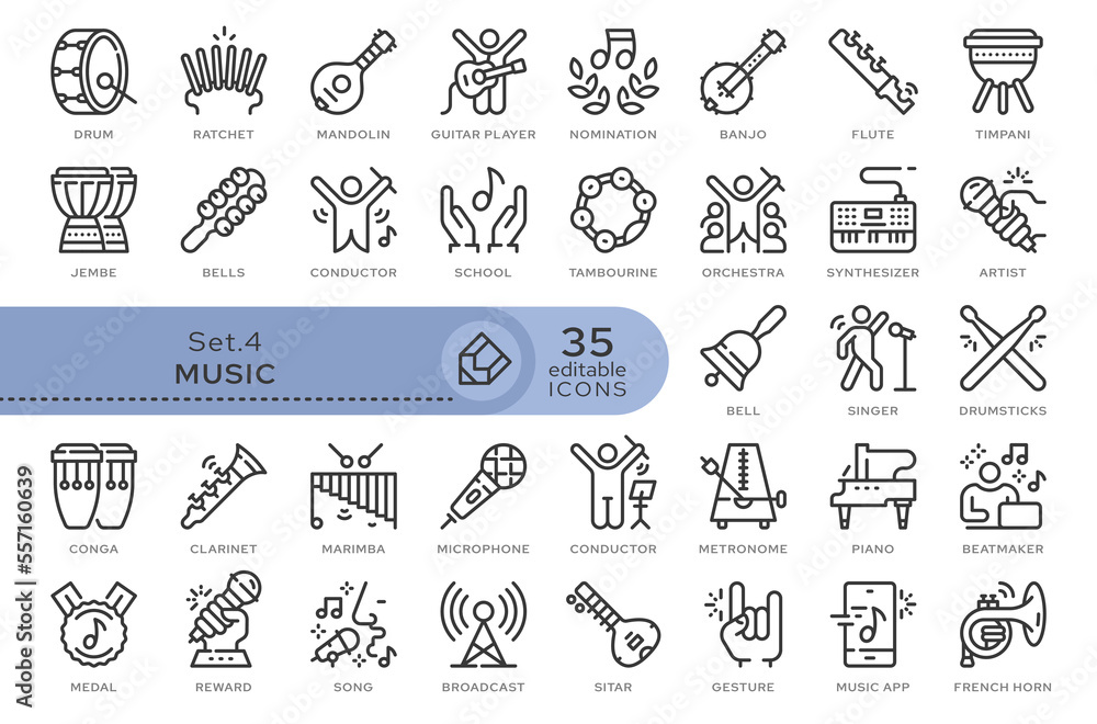 Poster set of conceptual icons. vector icons in flat linear style for web sites, applications and other gra