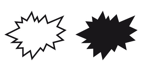 ofvs285 OutlineFilledVectorSign ofvs - bubble burst vector icon . starburst . splash star . cartoon explosion . isolated transparent . black outline and filled version . AI 10 / EPS 10 / PNG . g11625