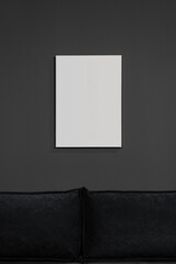Empty picture on gray wall, loft style